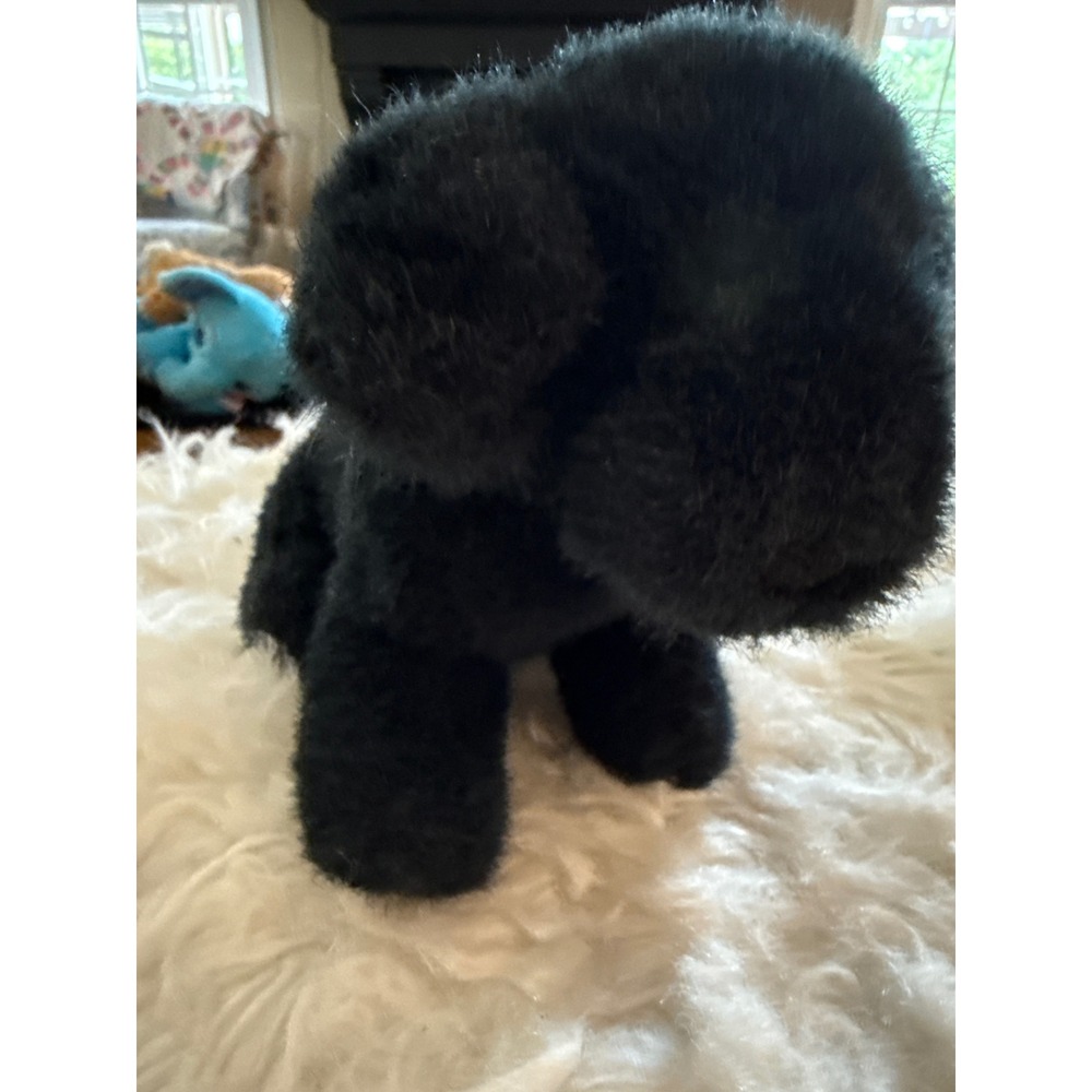 Vintage Jerry Elsner Co Black Puppy Dog Plush Stuffed Animal Korea 7.5 Inch